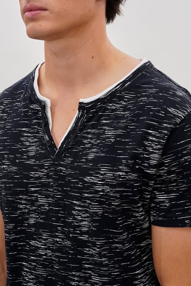 Canada Weather Gear Vintage Short Sleeve Henley Tee - Navy - Mens Tees & Tank Tops - International Clothiers