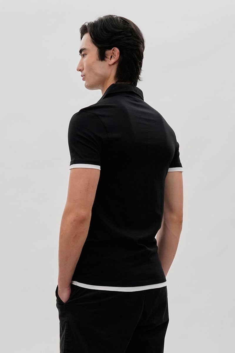 Canada Weather Gear Vintage Short Sleeve Polo Shirt - Black - Mens Polo Shirts - International Clothiers
