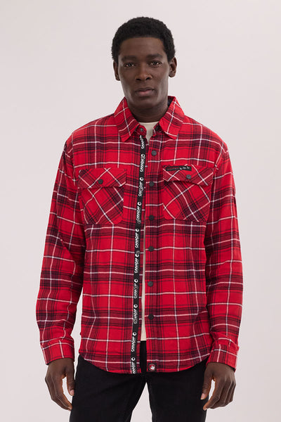 Canada Weather Gear Flannel Button Up Casual Shirt - Red - Mens Casual Shirts - International Clothiers