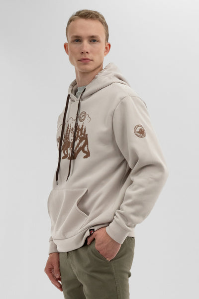 Canada Weather Gear Forest Print Hoodie - Cream - Mens Hoodies & Sweatshirts - International Clothiers