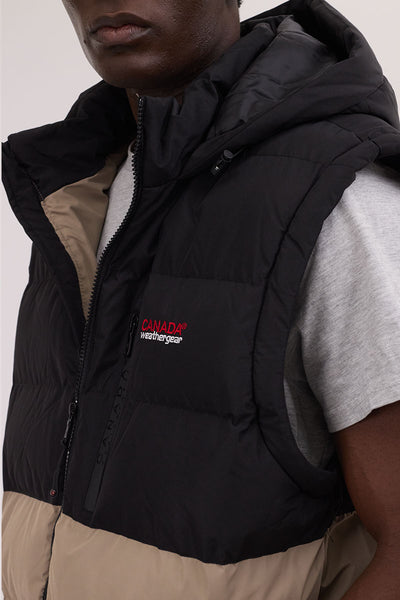Canada Weather Gear Colour Block Zip Off Sleeve Bomber Jacket - Beige - Mens Bomber Jackets - International Clothiers
