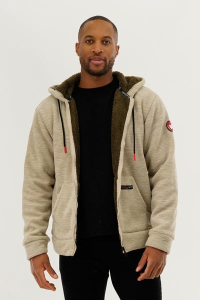 Canada Weather Gear Sherpa Lined Lightweight Jacket - Beige - Mens Lightweight Jackets - International Clothiers