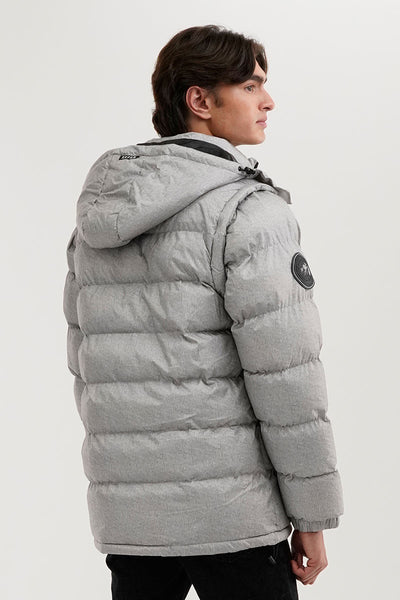 Super Triple Goose Zip Off Sleeve Bomber Jacket - Grey - Mens Bomber Jackets - International Clothiers