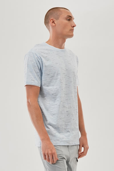 Canada Weather Gear Vintage Patterned Crewneck Tee - Aqua - Mens Tees & Tank Tops - International Clothiers