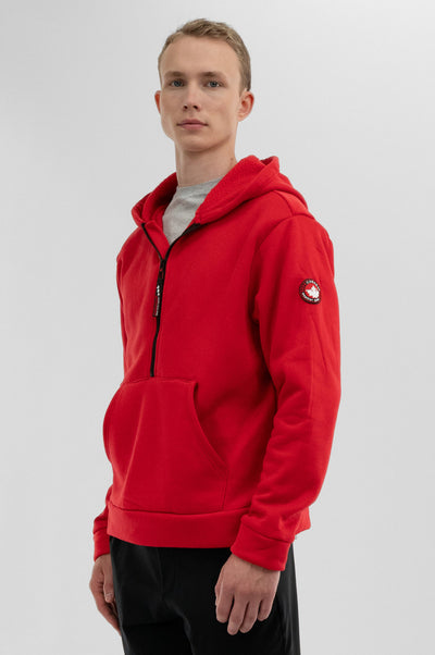 Canada Weather Gear Fleece Half Zip Hoodie - Red - Mens Hoodies & Sweatshirts - International Clothiers