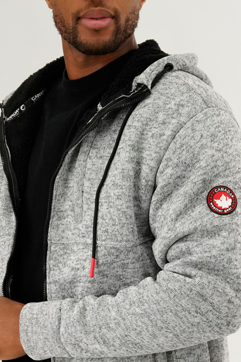 Canada Weather Gear Sherpa Lined Lightweight Jacket - Grey - Mens Lightweight Jackets - International Clothiers