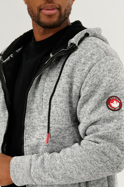 Canada Weather Gear Sherpa Lined Lightweight Jacket - Grey - Mens Lightweight Jackets - International Clothiers