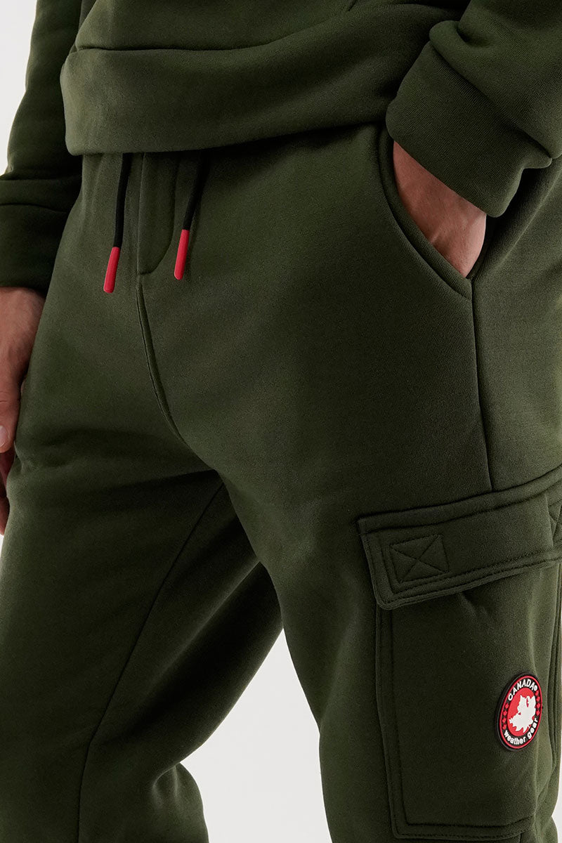 Canada Weather Gear Fleece Cargo Joggers - Olive - Mens Joggers & Sweatpants - International Clothiers