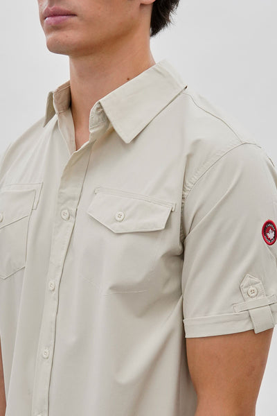 Canada Weather Gear Utility Short Sleeve Casual Shirt - Cream - Mens Casual Shirts - International Clothiers