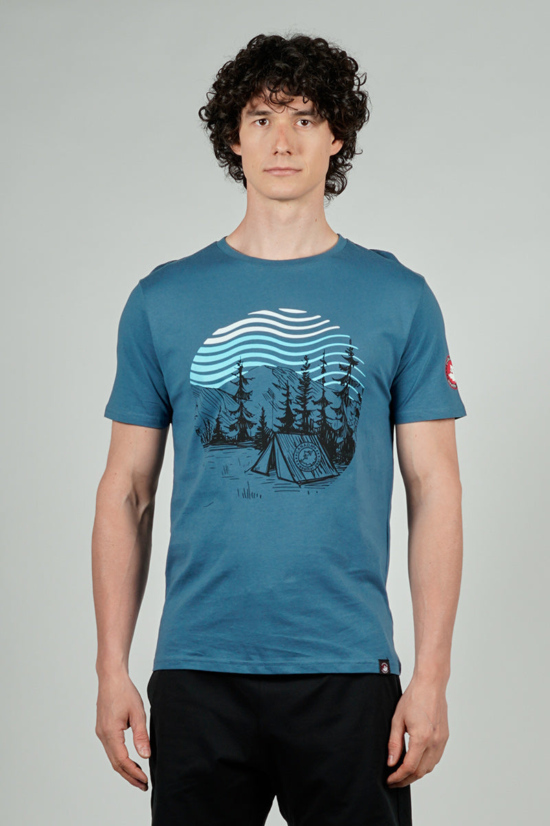 Canada Weather Gear Camping Print Tee - Blue