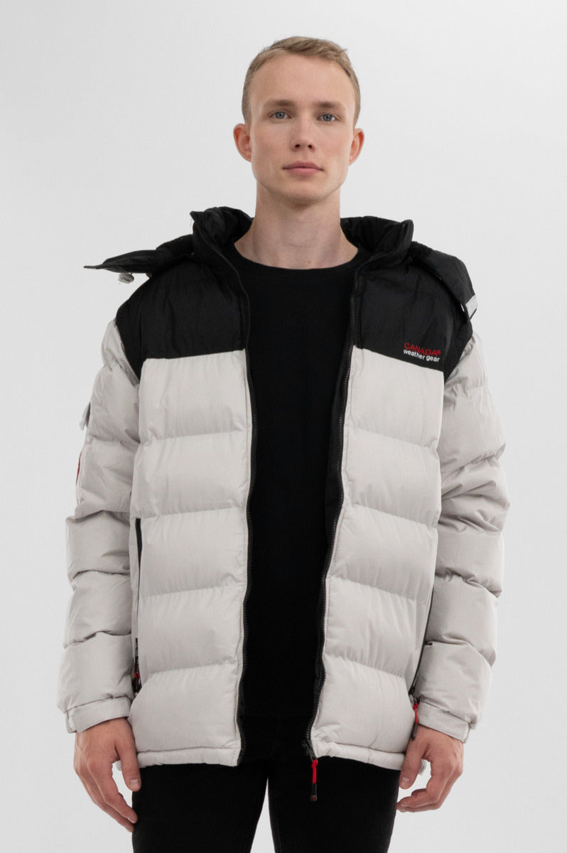 Removable Sleeve Bomber Jacket - White