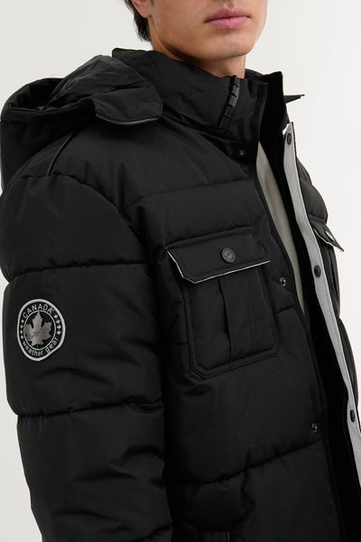 Canada Weather Gear Quilted Puffer Parka Jacket - Black - Mens Parka Jackets - International Clothiers