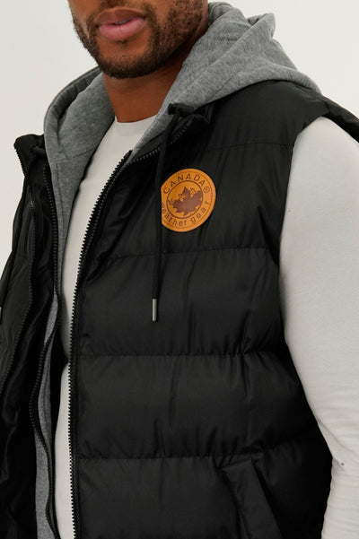 Canada Weather Gear Hooded Puffer Vest - Black - Mens Vests - International Clothiers