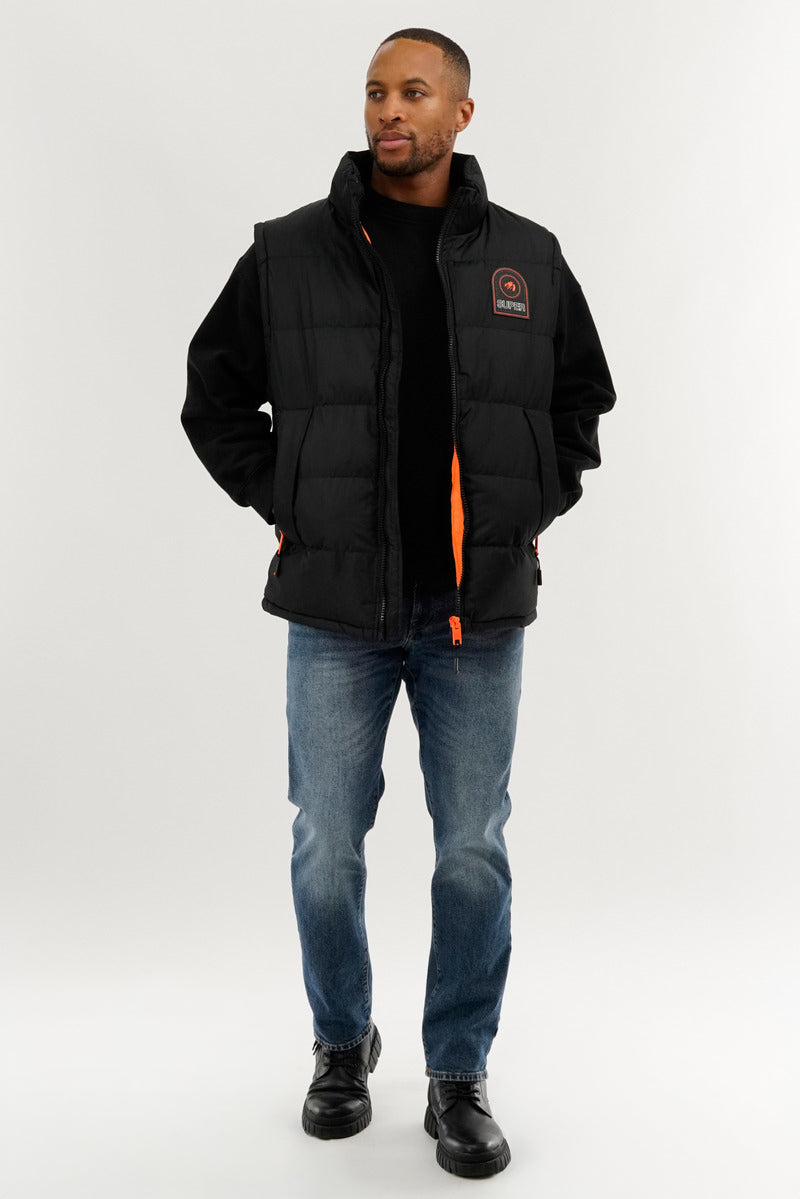 Super Triple Goose Double Pocket Bubble Vest - Black - Mens Vests - International Clothiers