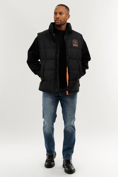 Super Triple Goose Double Pocket Bubble Vest - Black - Mens Vests - International Clothiers