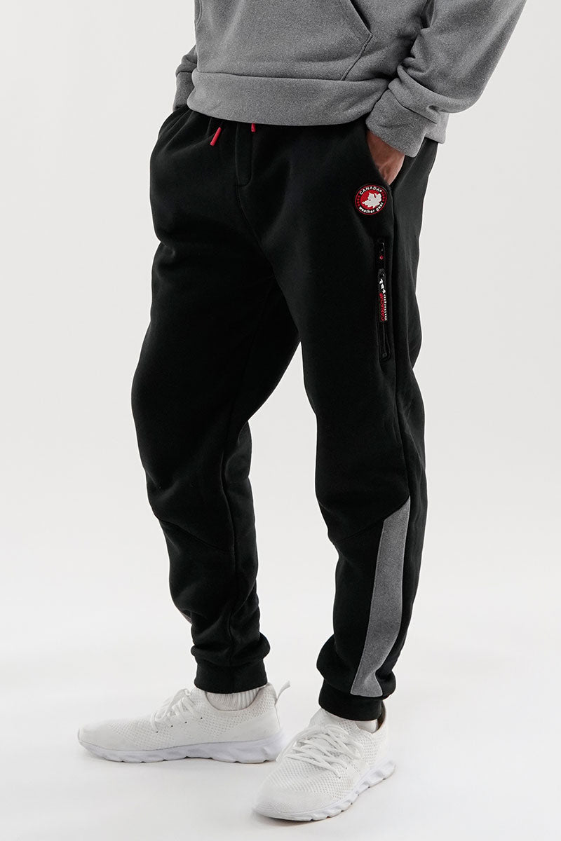 Canada Weather Gear Fleece Contrast Insert Joggers - Black - Mens Joggers & Sweatpants - International Clothiers
