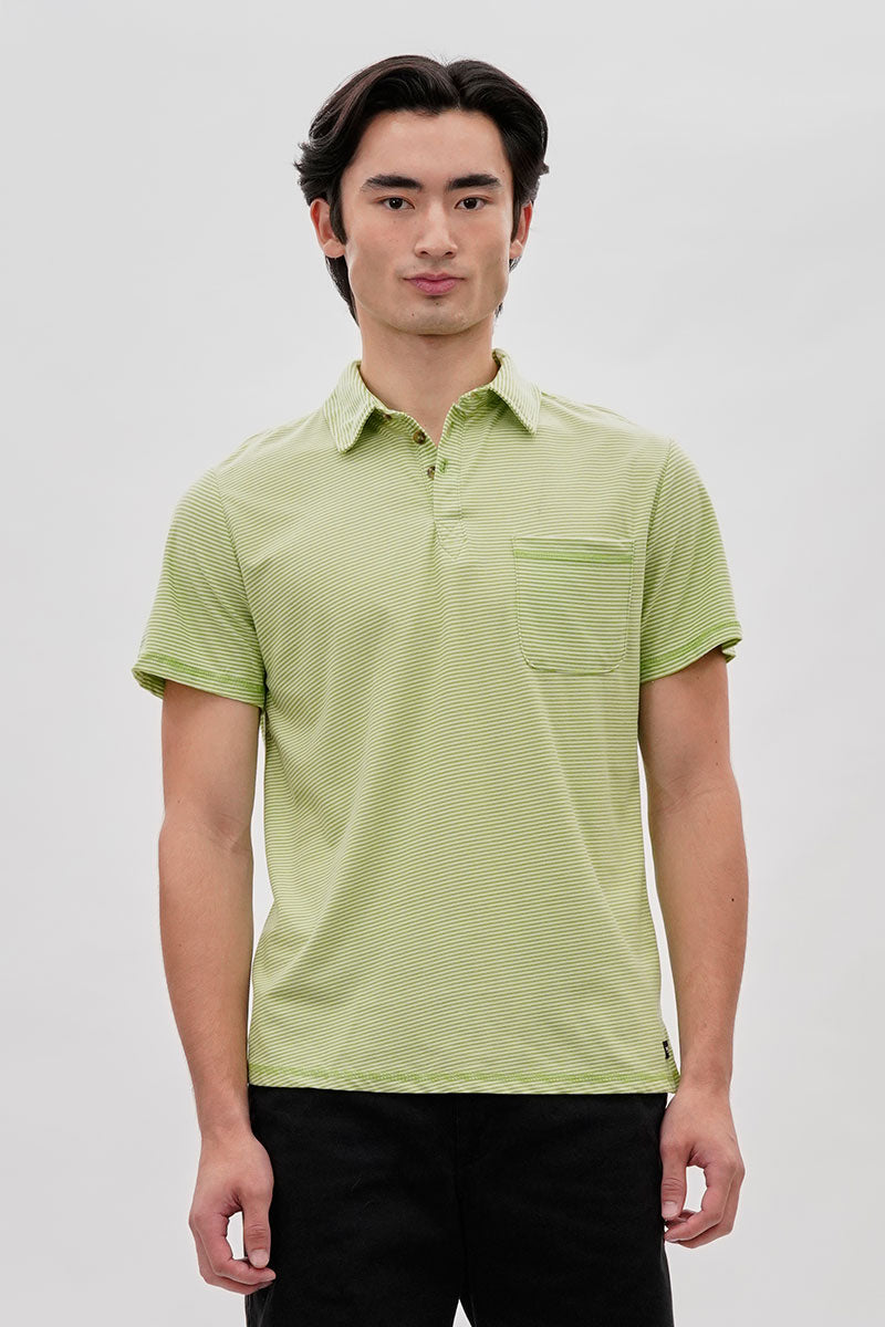Striped Polo Shirt - Green