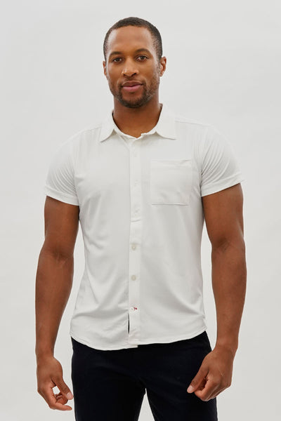 Canada Weather Gear Travel Collection Classic Short Sleeve Casual Shirt - White - Mens Casual Shirts - International Clothiers
