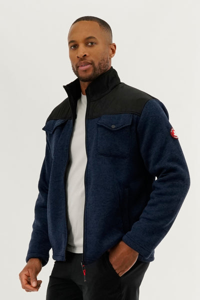 Canada Weather Gear Sherpa Lined Fleece Lightweight Jacket - Navy - Mens Lightweight Jackets - International Clothiers