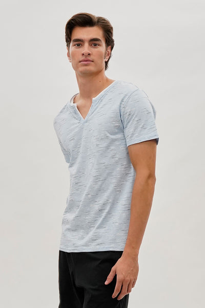 Canada Weather Gear Vintage Short Sleeve Henley Tee - Blue - Mens Tees & Tank Tops - International Clothiers