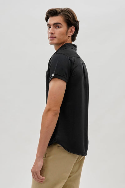 Canada Weather Gear Travel Collection Classic Short Sleeve Casual Shirt - Black - Mens Casual Shirts - International Clothiers