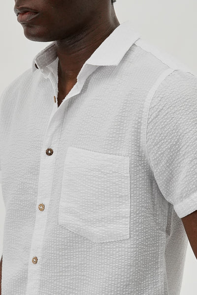 Canada Weather Gear Vintage Textured Button Up Casual Shirt - White - Mens Casual Shirts - International Clothiers