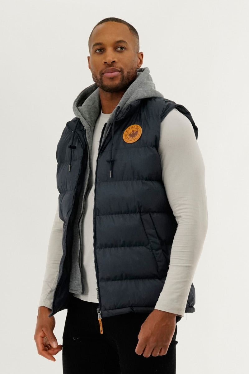 Canada Weather Gear Hooded Puffer Vest - Navy - Mens Vests - International Clothiers