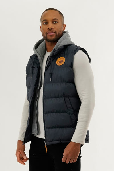 Canada Weather Gear Hooded Puffer Vest - Navy - Mens Vests - International Clothiers