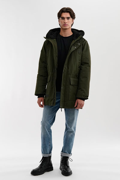 Canada Weather Gear Sherpa Lined Hood Parka Jacket - Olive - Mens Parka Jackets - International Clothiers
