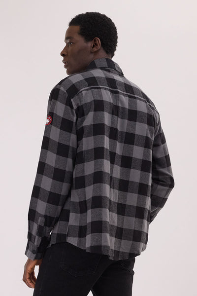 Canada Weather Gear Plaid Button Up Casual Shirt - Black - Mens Casual Shirts - International Clothiers