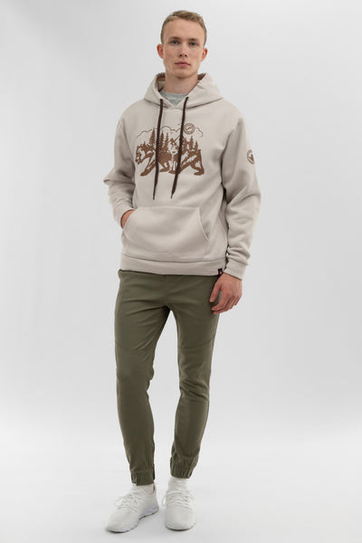 Canada Weather Gear Forest Print Hoodie - Cream - Mens Hoodies & Sweatshirts - International Clothiers