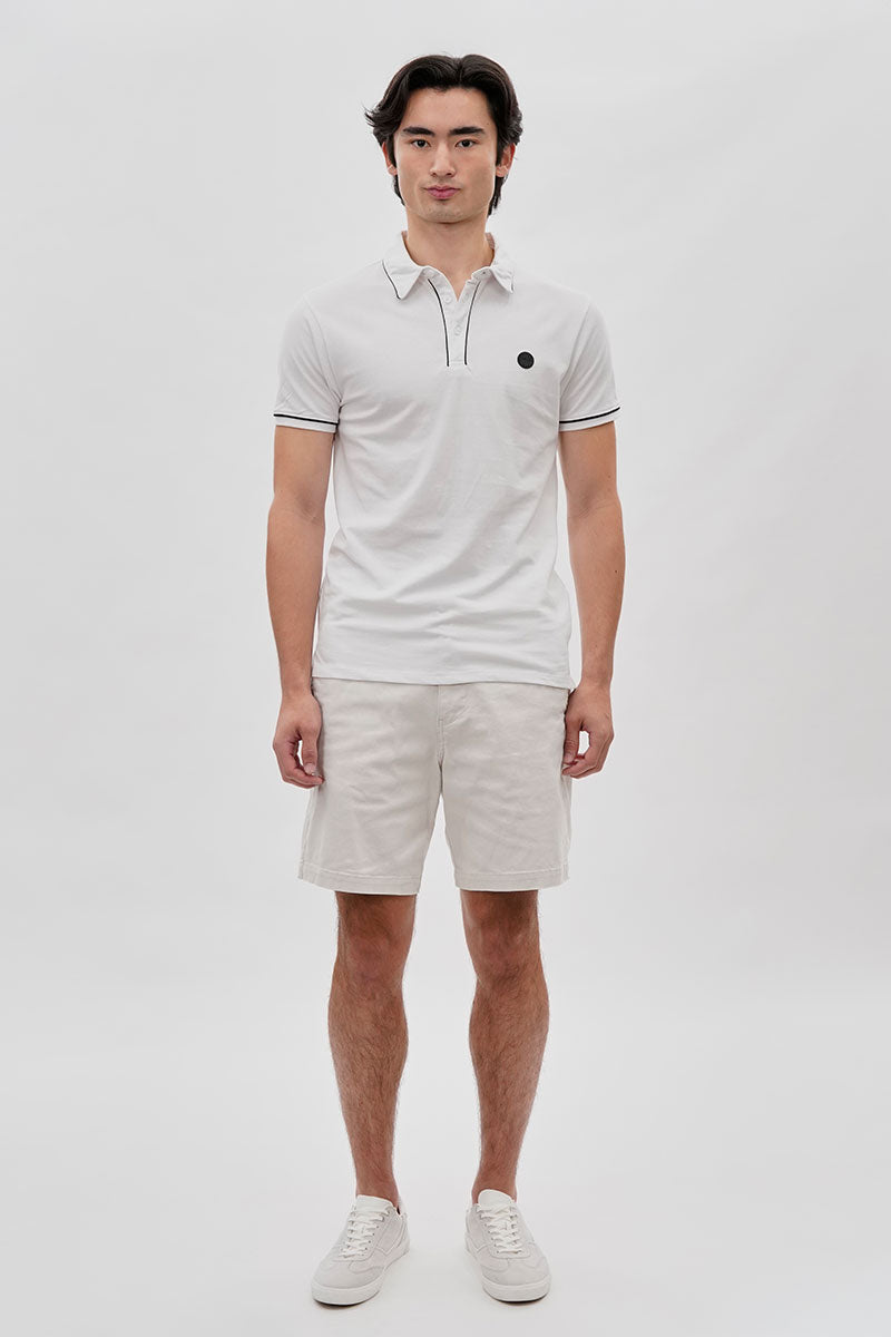 Canada Weather Gear Travel Collection Piping Detail Polo Shirt - White - Mens Polo Shirts - International Clothiers