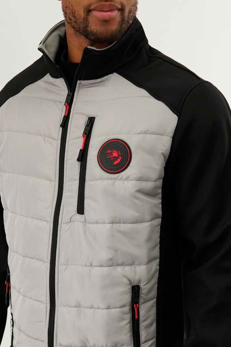 Super Triple Goose Quilted Colour Block Lightweight Jacket - Grey - Mens Lightweight Jackets - International Clothiers