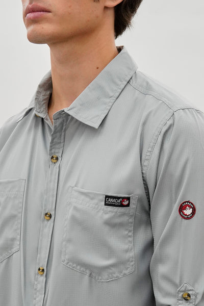 Canada Weather Gear Utility Ripstop Casual Shirt - Grey - Mens Casual Shirts - International Clothiers