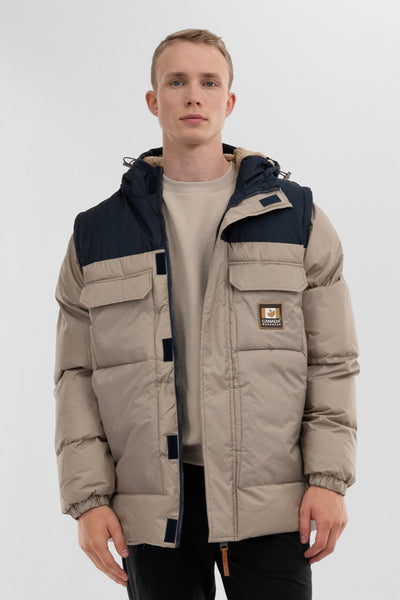 Canada Work Gear Removable Sleeve Parka Jacket - Beige - Mens Parka Jackets - International Clothiers