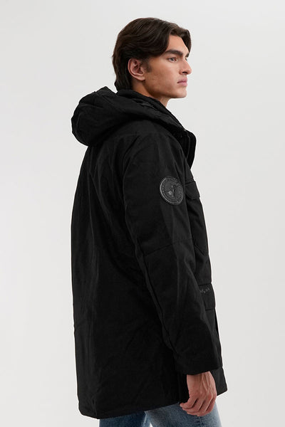 Canada Weather Gear Faux Fur Lined Hood Parka Jacket - Black - Mens Parka Jackets - International Clothiers