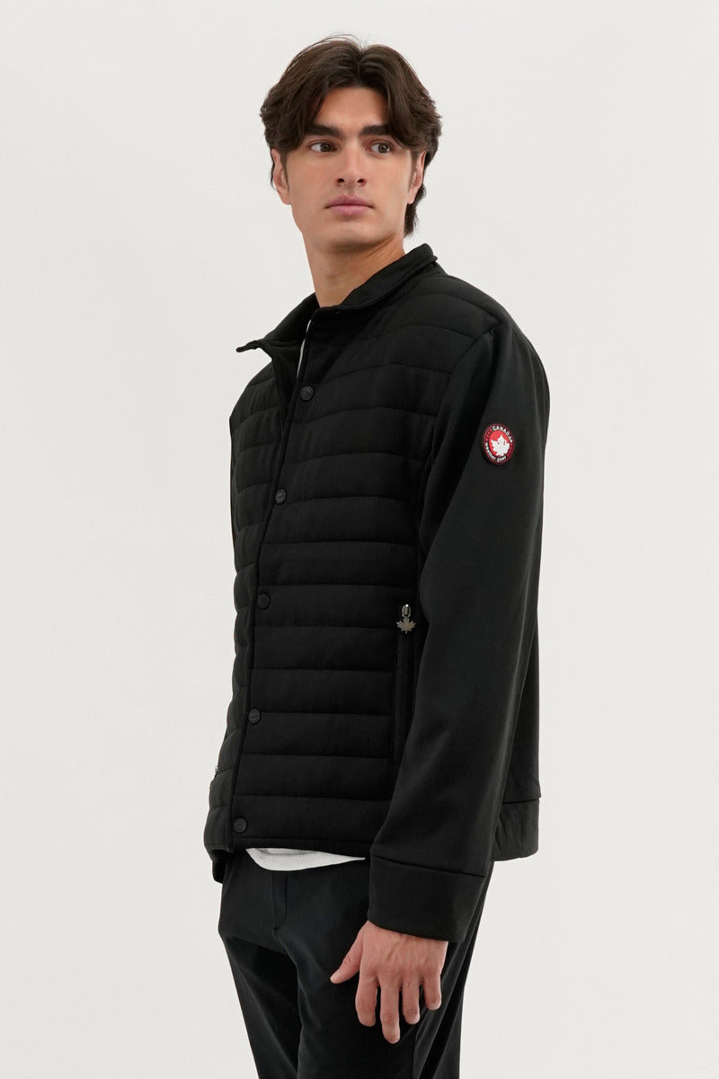 Canada Weather Gear Quilted Snap Button Lightweight Jacket - Black - Mens Lightweight Jackets - International Clothiers