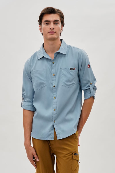 Canada Weather Gear Utility Ripstop Casual Shirt - Blue - Mens Casual Shirts - International Clothiers