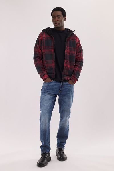 Canada Weather Gear Hooded Sherpa Lined Lightweight Jacket - Red - Mens Hoodies & Sweatshirts - International Clothiers