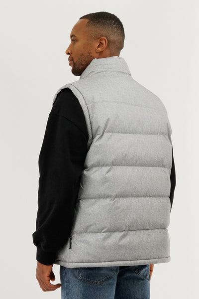 Super Triple Goose Double Pocket Bubble Vest - Grey - Mens Vests - International Clothiers