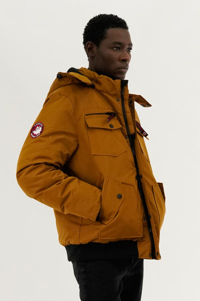 Canada Weather Gear Puffer Bomber Jacket - Caramel - Mens Bomber Jackets - International Clothiers