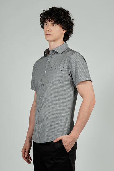 Canada Weather Gear Travel Collection Patterned Button Up Casual Shirt - White