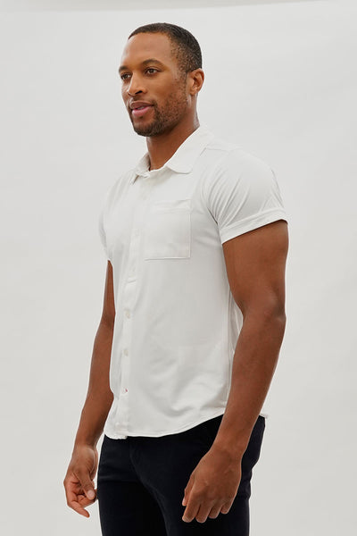 Canada Weather Gear Travel Collection Classic Short Sleeve Casual Shirt - White - Mens Casual Shirts - International Clothiers