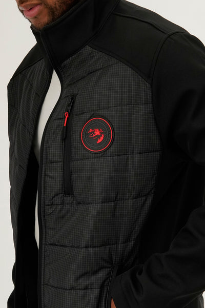 Super Triple Goose Quilted Colour Block Lightweight Jacket - Black - Mens Lightweight Jackets - International Clothiers