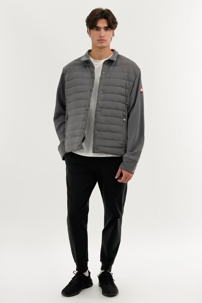 Canada Weather Gear Quilted Snap Button Lightweight Jacket - Grey - Mens Lightweight Jackets - International Clothiers