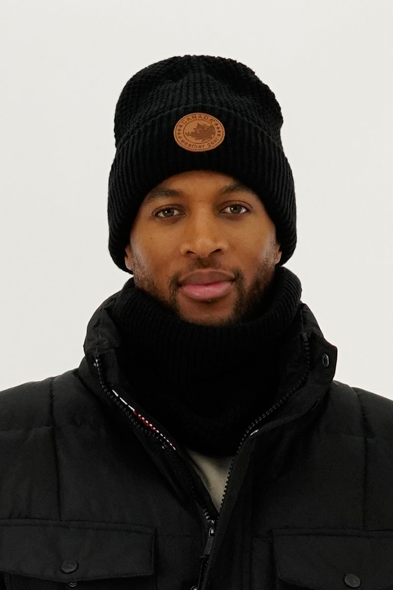 Canada Weather Gear Two Piece Set Gaiter and Hat - Black - Mens Hats - International Clothiers