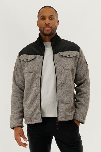 Canada Weather Gear Sherpa Lined Fleece Lightweight Jacket - Taupe - Mens Lightweight Jackets - International Clothiers