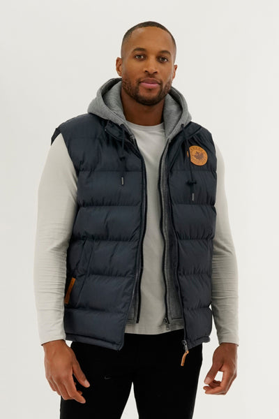 Canada Weather Gear Hooded Puffer Vest - Navy - Mens Vests - International Clothiers