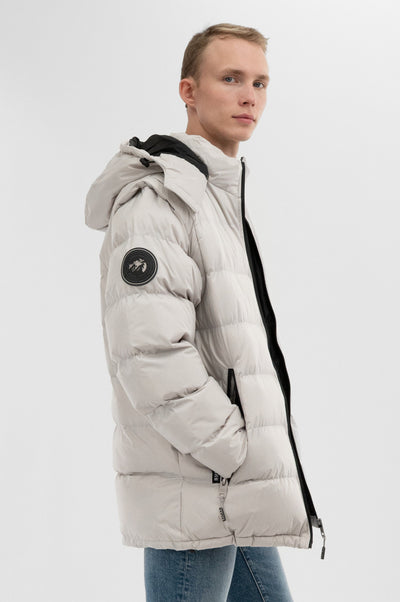 Super Triple Goose Zip Off Sleeve Bomber Jacket - Stone - Mens Bomber Jackets - International Clothiers
