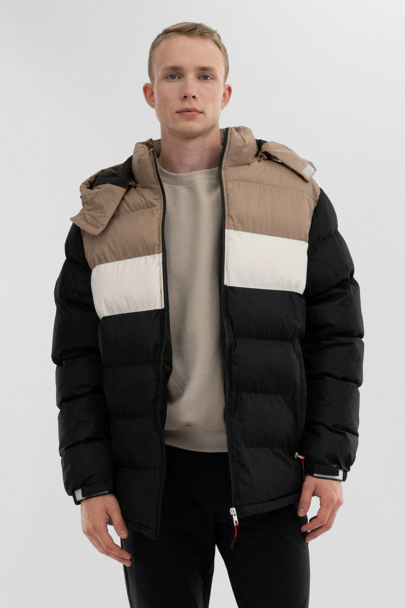 Canada Weather Gear Colour Block Bomber Jacket - Beige - Mens Bomber Jackets - International Clothiers